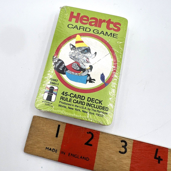 Vintage NEW Rainbow Works HEARTS CARD GAME: 45 Card Deck & Rule Card NOS 1980s - Picture 5 of 6